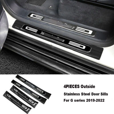 Tapicería de placa de desgaste de umbral lateral de puerta exterior para Mercedes Benz G500 G350 2019+ Foto 1 de 4