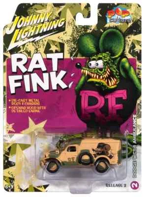 Johnny Lightning Pop Culture Rat Fink Dodge WC54 Ambulance Ed Roth Hot Rod - Image 1 of 4