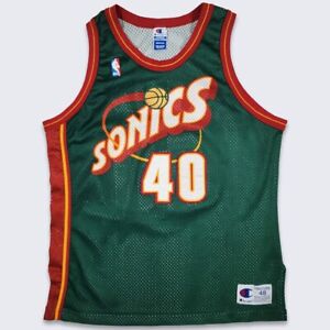Seattle Super Sonics Vintage 90s Shawn Kemp Champion Authentic Basketball Jersey