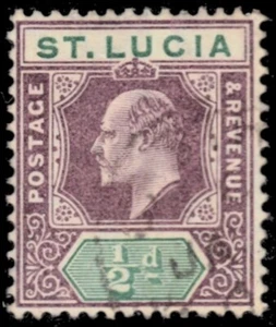 ST. LUCIA 50 (SG64) - King Edward VII "1904 Violet and Green" (pb75180) - Picture 1 of 1