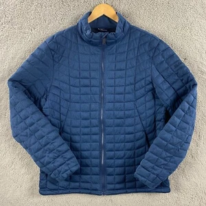 Ben Sherman Mens Large Quilted Puffer Insulated Jacket Blue Zip Up Coat OAB104C - Picture 1 of 14
