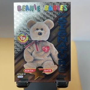 TY Beanie Babies BBOC Card - Series 3 Birthday (TEAL) - 1999 SIGNATURE BEAR NM/M - Picture 1 of 2