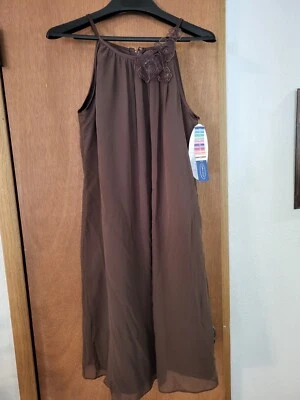 Alfred Angelo Dress Spaghetti Strap Espresso Formal Swing Dress Size 10 - Image 1 of 4