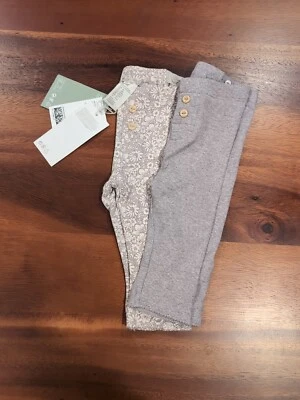 Комплект из 2 новый с Ярлыками органический хлопок Baby лаванды фиолетовый цветочный твердого леггинсы H & M размер 6 М - Изображение 1 из 4