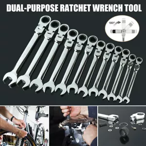 8-27mm Ratchet Gear Spanner Chrome Vanadium Wrench Spanner Fixed Dual-purpose - Picture 1 of 25