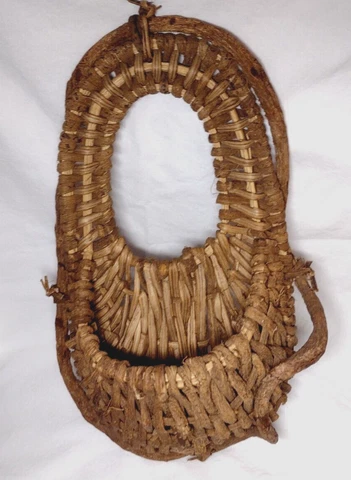 Vintage Primative Style Oval Wall Pocket or Door ~Handwoven Twig & Vine  Basket Cover