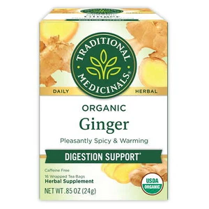 (4 pack) Traditional Medicinal Ginger, Organic Tea Bags, 16 Count Herbal Powe - Picture 1 of 9