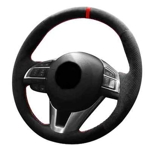 Cubierta de volante Alcantara puntada a mano para Mazda 3 Axela Mazda 6 Atenza - Imagen 1 de 11