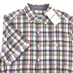 Tommy Bahama Mens Camp Shirt Ocean Cay Plaid Kingdom Blue T318517 Medium M New - Picture 1 of 5