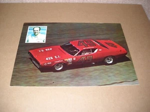 Vintage Nascar Racing Postcard 1973 John Utsman # 49 1971 Dodge Charger STP Corp - Picture 1 of 2