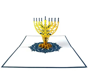 Handmade 3D pop up card Hanukkah Jewish Festival Chanukah blank card celebration - Picture 1 of 5