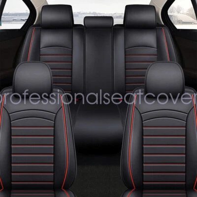Fit For Honda Leather 5 Seats Car Seat Covers Front & Rear Full Set Cushion Pad - Image 1 of 4