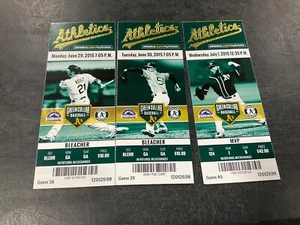OAKLAND A'S 2015 TICKET STUB 29.06.15-30.6.15-1.7.15 VS ROCKIES - Bild 1 von 4