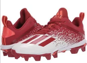 Men's Size 16 Adidas Adizero SPARK Mid Football Cleats Red/White EH3442 - Picture 1 of 7