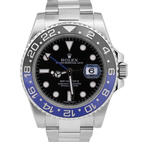 Rolex GMT-Master II BATMAN Blue Black Oyster Stainless 40mm 116710 BLNR