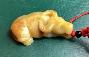 Brown 2 Sided Jadeite Ox Translucent Pendant - Picture 1 of 15