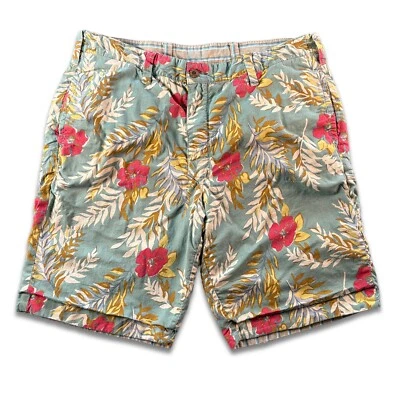 Pantalones Cortos Sastre Vintage Reversibles Para Hombre 36x10 Beige Floral Chino Navegación Golf Vela Foto 1 de 4