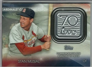STAN MUSIAL Topps 70TH ANNIVERSARY LOGO PATCH St Louis Cardinals Super RARE - Picture 1 of 1