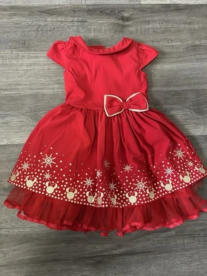 Vestido de fiesta original de Minnie Mouse rojo con dorado de Disney Store - talla 3 Foto 1 de 4