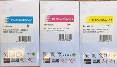 3 toner CYM compatibili per Ricoh Aficio SP C220 SPC220 C 240DN SP C240SF C221SF - Immagine 1 di 4