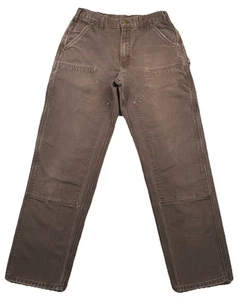 Carhartt B136 DKB Double Knee Canvas Hose dunkelbraun distressed (eigentlich 31x32) - Bild 1 von 6
