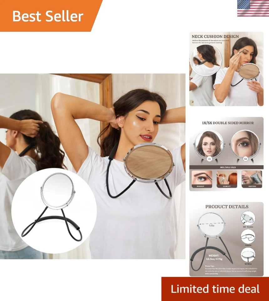 Double Sided Mirror Standard Viewing and 5x Magnification Mirror' Arm Is Flexi