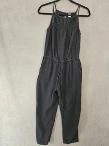 Vecchia tuta blu navy ragazza media canotta nera garza arricciata pizzo collo alto estate - Foto 1 di 9