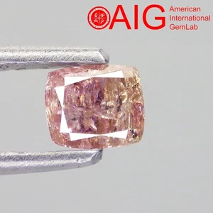 0.54 Ct "AIG" Certified Glamorous Natural UNHEAT Purple Pink Diamond From Argyle - Picture 1 of 7