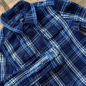 Polo Ralph Lauren Jungen Gr. 7 Performance Flanellhemd blau kariert langarm - Bild 1 von 6