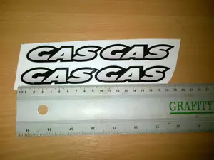 Calcomanías de marco GasGas vinilo extra grueso de alto brillo @ 195 de largo x 22 mm - Imagen 1 de 1