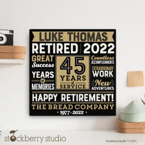 Retirement Wall Decor Personalized Sign Plaque Retiree Gift for Men Friend Women - Picture 1 of 3