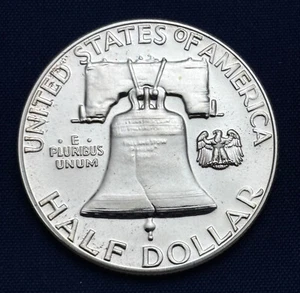 Doubled Die - 1960 FRANKLIN silver PROOF - DDR #1 reverse - see closeup pics - Picture 1 of 12