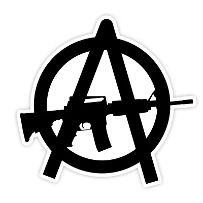 BLACK DIAMOND ART Anarchy AR-15 Rifle Vinyl Sticker decal 2nd Amendment Gun Rights NRA Safe AR 15
