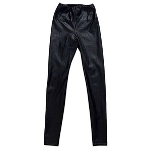 Aritzia Wilfred Free Black Faux Leather Legging Pant Mobwife Vegan Medium - Picture 1 of 10