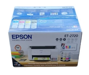 New Epson EcoTank ET-2720 Supertank Color Inkjet All-in-One Printer White Sealed - Picture 1 of 4
