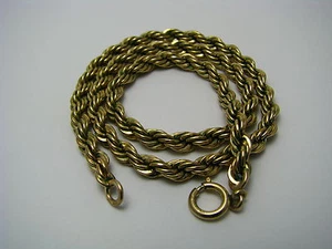 1/20 12K GF GOLD FILLED CHAIN TWISTED ROPE NECKLACE CHAIN by Rhythm USA ca1950s - Picture 1 of 9