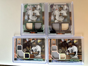 2022 Tribute Torii Hunter (4) Triple Relic /199 Dual Relic Green /99 Purple /50