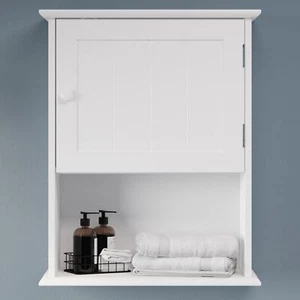 Wall-Mounted Storage Cabinet Kitchen Pantry Laundry Room or Bathroom Organizer - Picture 1 of 7