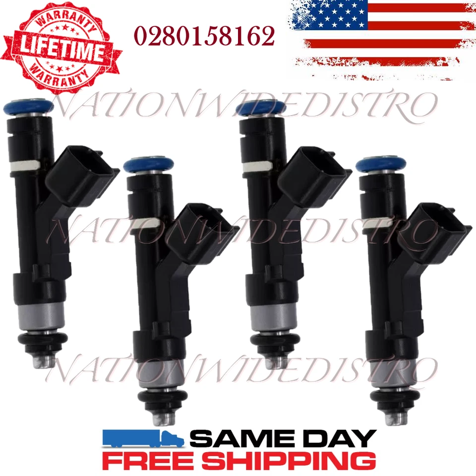 4x OEM Bosch Fuel Injectors for 2009-2018 Ford Escape 2.5L I4 0280158162 - Image 1 of 4