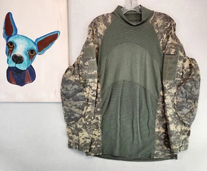 Army Combat Flame Resistant Combat Shirt Green Digital Camo Cotton Size L - Bild 1 von 10