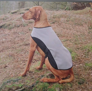 Waterproof Dog Rain Jacket Coat w/ Reflective Strip Adjustable Belly Strap- Gray - Picture 1 of 6