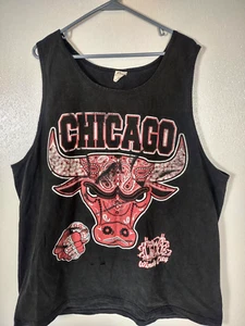 Vtg Pro 5 Heavy CHICAGO BULLS Bandana Champ Rings NBA Tank Top Shirt Men 3XL REA - Picture 1 of 10