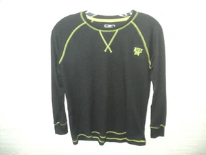 Nike Tee Boy's Size Large T Shirt Black and Lime Green Long Sleeves Thermal - Picture 1 of 3