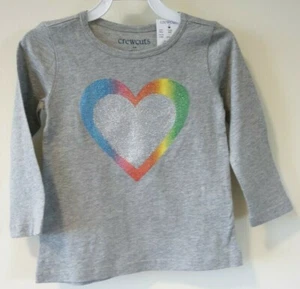 NWT Crewcuts Rainbow Heart Top Girl's Size 2 - Picture 1 of 1