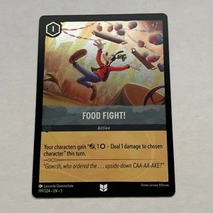 Food Fight! 199/204 Disney Lorcana Shimmering Skies Uncommon Cold Foil Card NM - Foto 1 di 2