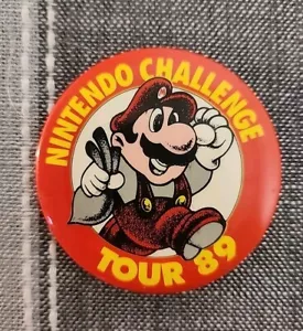 Vintage Mario Button/ Pin π Nintendo Challenge Tour 89 Super Mario Luigi - Picture 1 of 2