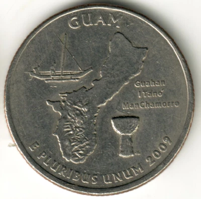 USA - 2009P - Washington ¼ $ - Guam - Rare - #16659 - Image 1 of 2