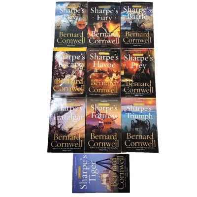 Bernard Cornwell Books Sharpe Series Lot of 10 Paperback Military History Harper - Imagem 1 de 4