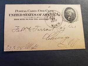 CHANDLER, MINN 1902 Postal History Cover to CHICAGO, IL #UX15 w/ note - Picture 1 of 2