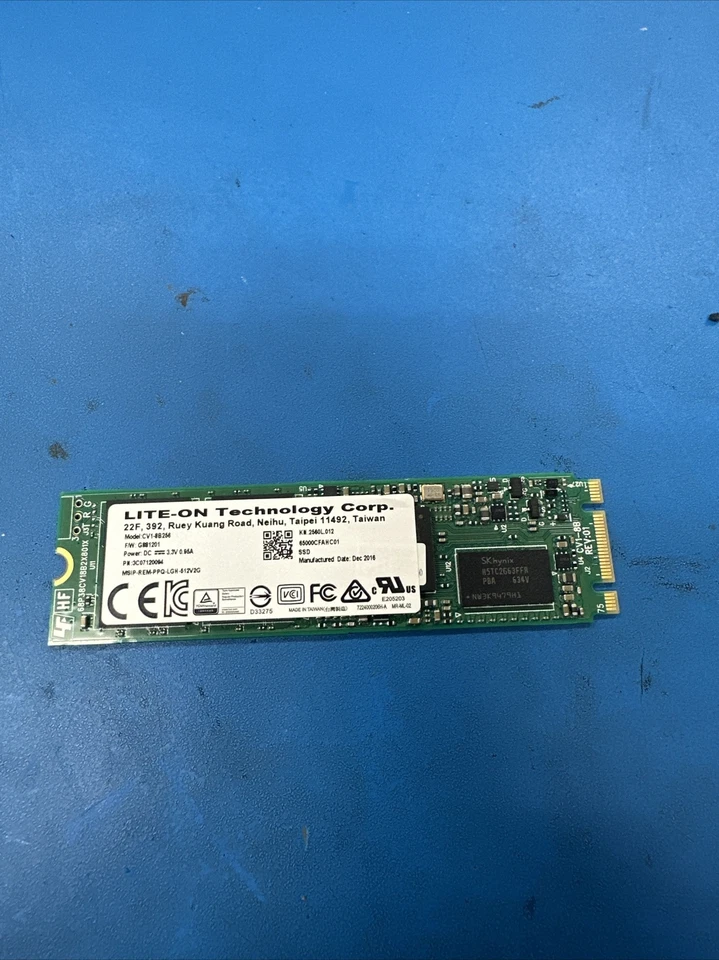 HP 15-cx0056wm LITE-ON 256GB SATA M.2 SSD Solid State Drive CV1-8B256 3C07120094 - Image 1 of 1